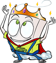 Cartoon Dental Floss Character wearing Crown representing Dental Crowns - The Super Dentists