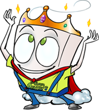 Cartoon Dental Floss Character wearing Crown representing Dental Crowns - The Super Dentists