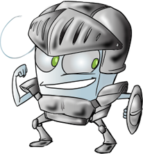 Cartoon Dental Floss Character Wearing Armor - Dental Sealant Services for Kids - The Super Dentists