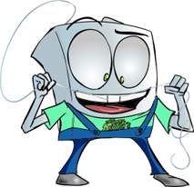 Cartoon Dental Floss Character Flossing Teeth - The Super Dentists