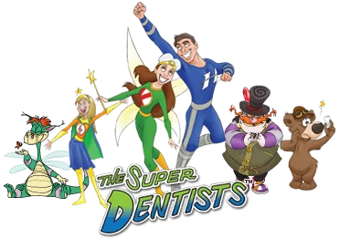 The Super Dentists Cartoon Logo of Team