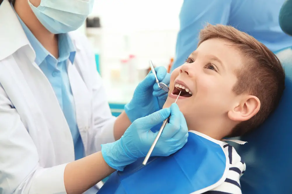 A child at the dentist