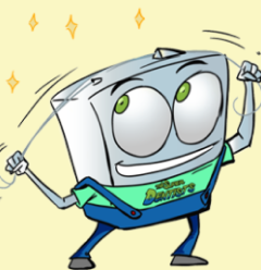 Cartoon Floss Character showing Routine Teeth Cleaning - The Super Dentists