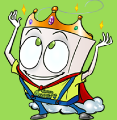 Cartoon Dental Floss Character wearing Crown representing Dental Crowns - The Super Dentists