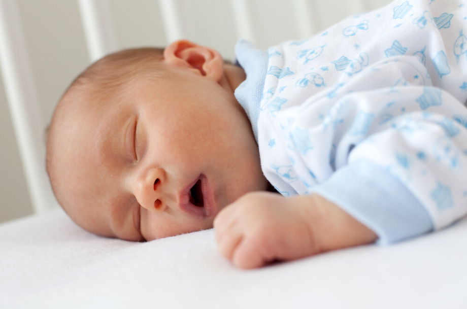 baby sleeping with mouth open
