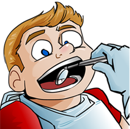Cartoon Boy in Dental Chair During Kids Teeth Cleaning - The Super Dentists