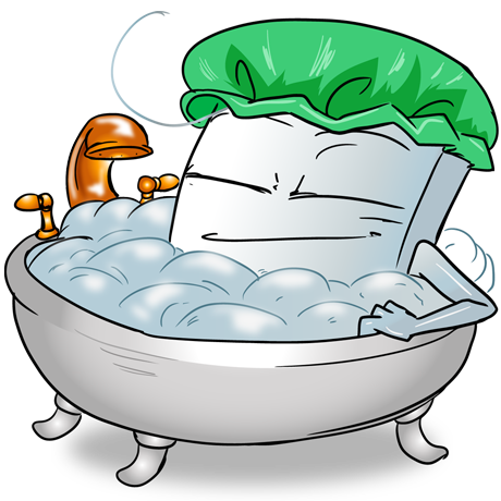 Cartoon Tooth Character in Bathtub representing Fluoride Rinse - The Super Dentists